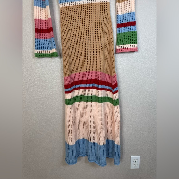 VRG GRL Verge Girl Work of Art Crochet Maxi Dress Multi size AU 8 US 4 Small - Picture 16 of 16